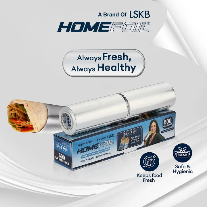 HOMEFOIL 2-in-1 Paper & Silver Foil (500 Grams Net)