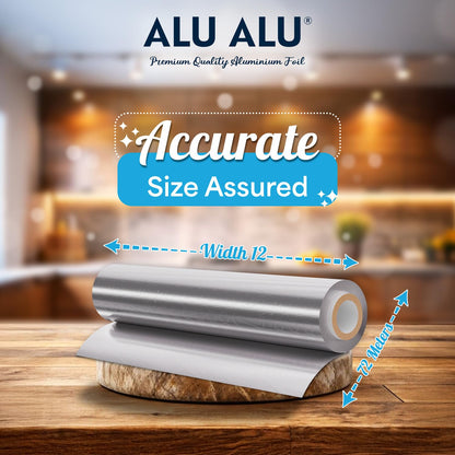 ALU ALU 72 Meter Silver Aluminium Foil | Premium Quality | 11 Micron Thickness | Keeps Food Warm and Hygienic | Ideal for Food Wrapping, Packing, Storing and Serving