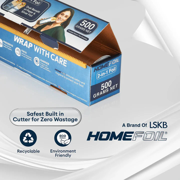 HOMEFOIL 2-in-1 Paper & Silver Foil (500 Grams Net)