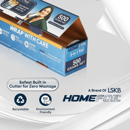 HOMEFOIL 2-in-1 Paper & Silver Foil (500 Grams Net)