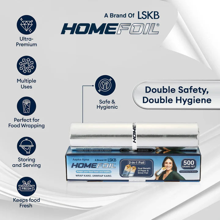 HOMEFOIL 2-in-1 Paper & Silver Foil (500 Grams Net)