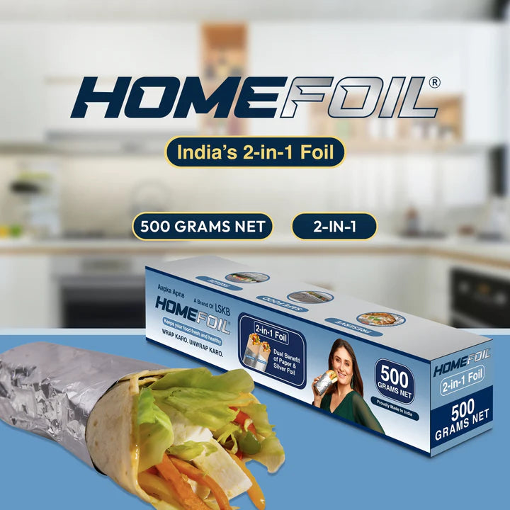 HOMEFOIL 2-in-1 Paper & Silver Foil (500 Grams Net)