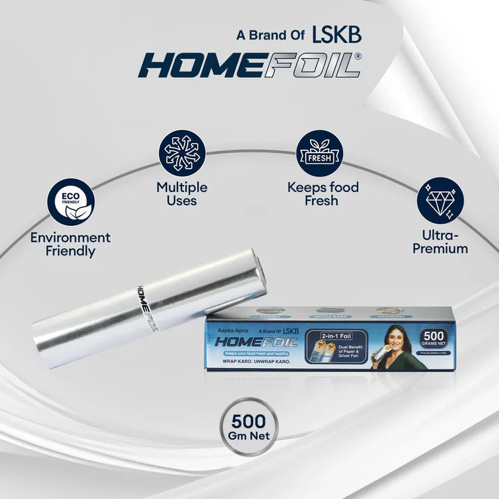 HOMEFOIL 2-in-1 Paper & Silver Foil (500 Grams Net)