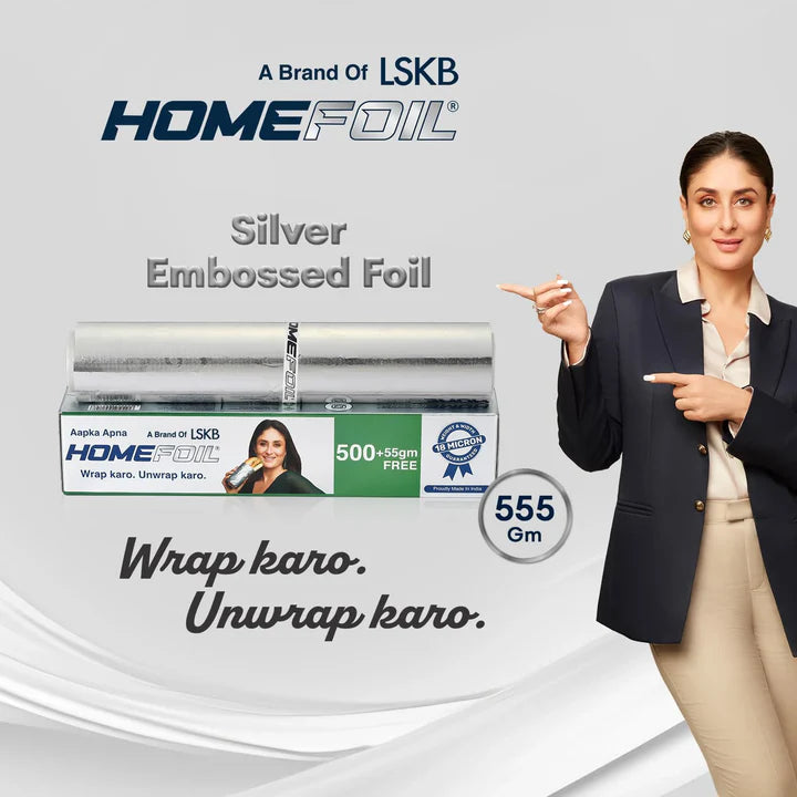 HOMEFOIL 500+55 gm Free Embossed Silver Foil