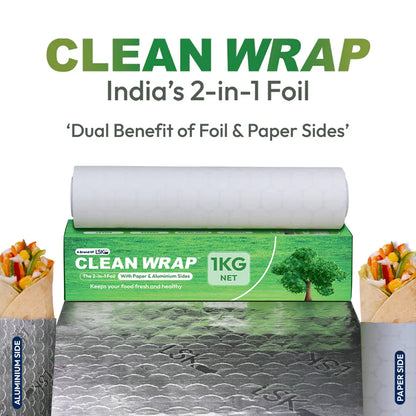 CLEAN WRAP 2-in-1 Aluminium & Paper Foil (1 KG Net)
